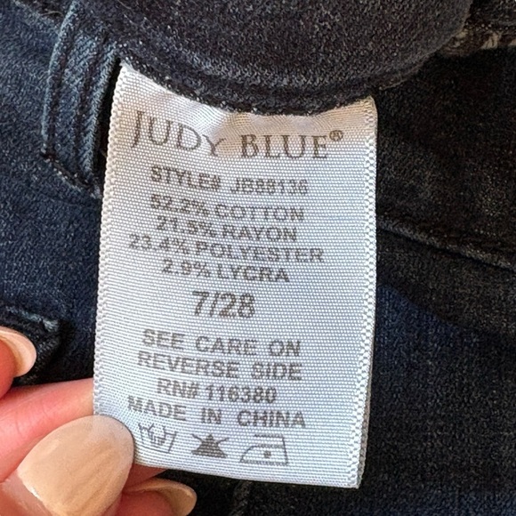 Judy Blue Pull On Super Flare Jeans Size 7/28 JB88136 Denim Dark Wash Stretch - Picture 5 of 8
